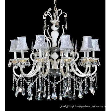 Decorative Crystal Brass Chandelier with Lampshade for Hotel